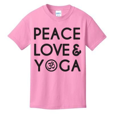 Peace Love And Yoga Om Symbol Yogi Yoga Quotes Kids T-Shirt