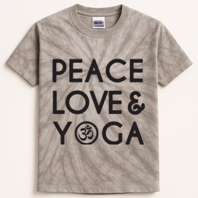 Peace Love And Yoga Om Symbol Yogi Yoga Quotes Kids Tie-Dye T-Shirt