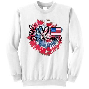 Peace Love America Tie Dye 4th Of July Patriotic For Girl Sweatshirt