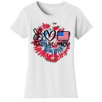 Peace Love America Tie Dye 4th Of July Patriotic For Girl Women's T-Shirt