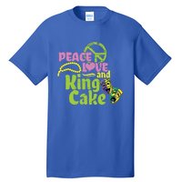 Peace Love And King Cake Meaningful Gift Mardi Gras Party Mask Gift Tall T-Shirt