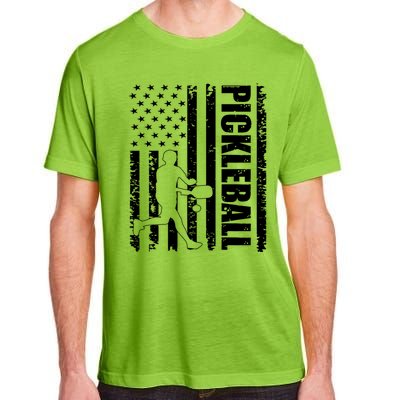 Pickleball Lover American Usa Flag 4th Of July Meaningful Gift Adult ChromaSoft Performance T-Shirt