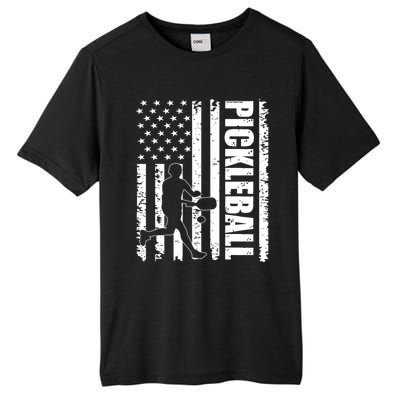 Pickleball Lover American Usa Flag 4th Of July Meaningful Gift Tall Fusion ChromaSoft Performance T-Shirt