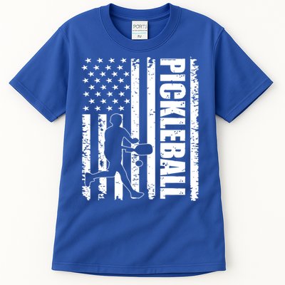 Pickleball Lover American Usa Flag 4th Of July Meaningful Gift Tall T-Shirt