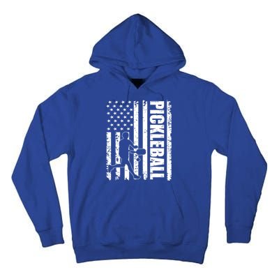 Pickleball Lover American Usa Flag 4th Of July Meaningful Gift Tall Hoodie