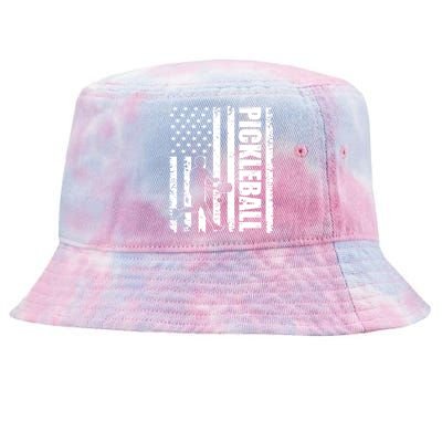 Pickleball Lover American Usa Flag 4th Of July Meaningful Gift Tie-Dyed Bucket Hat