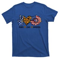 Peace Love America Sunflower Hippie 4th Of July Patriotic Gift T-Shirt