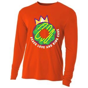 Peace Love And King Cake Design Gift Mardi Gras New Orleans Meaningful Gift Cooling Performance Long Sleeve Crew