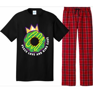 Peace Love And King Cake Design Gift Mardi Gras New Orleans Meaningful Gift Pajama Set