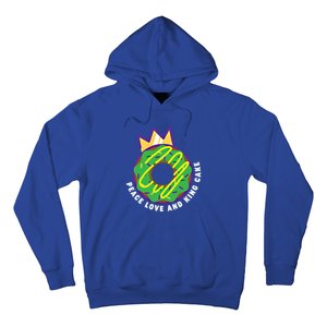 Peace Love And King Cake Design Gift Mardi Gras New Orleans Meaningful Gift Hoodie