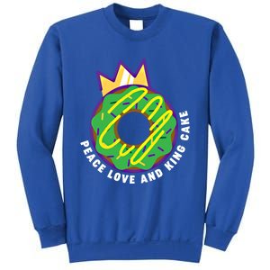 Peace Love And King Cake Design Gift Mardi Gras New Orleans Meaningful Gift Sweatshirt