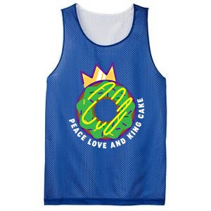 Peace Love And King Cake Design Gift Mardi Gras New Orleans Meaningful Gift Mesh Reversible Basketball Jersey Tank