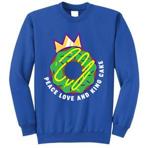 Peace Love And King Cake Design Gift Mardi Gras New Orleans Meaningful Gift Tall Sweatshirt