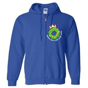 Peace Love And King Cake Design Gift Mardi Gras New Orleans Meaningful Gift Full Zip Hoodie