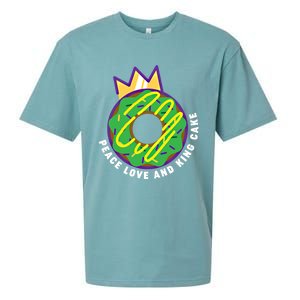 Peace Love And King Cake Design Gift Mardi Gras New Orleans Meaningful Gift Sueded Cloud Jersey T-Shirt