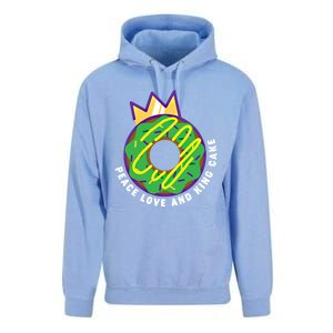 Peace Love And King Cake Design Gift Mardi Gras New Orleans Meaningful Gift Unisex Surf Hoodie