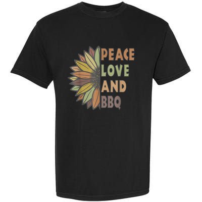 Peace Love And BBQ Garment-Dyed Heavyweight T-Shirt