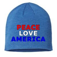 Peace Love America Gift Sustainable Beanie