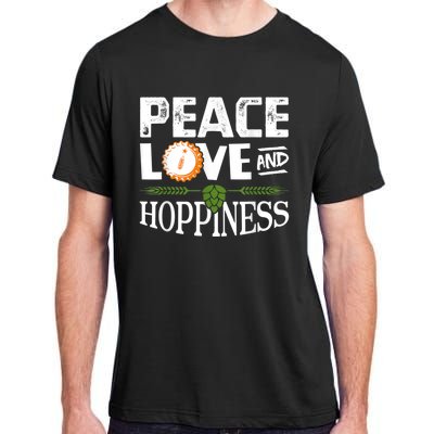 Peace Love And Hoppiness Craft Beer IPA Lovers Brewing Adult ChromaSoft Performance T-Shirt