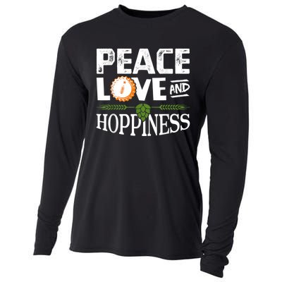 Peace Love And Hoppiness Craft Beer IPA Lovers Brewing Cooling Performance Long Sleeve Crew