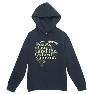 Peace Love And The O.X.F.O.Rd Comma English Grammar Humor Flower Urban Pullover Hoodie