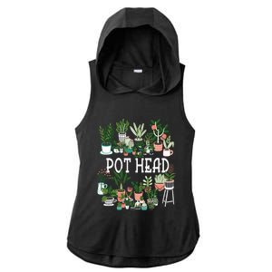 Plant Lover And Gardener Pot Head Succulent Ladies PosiCharge Tri-Blend Wicking Draft Hoodie Tank