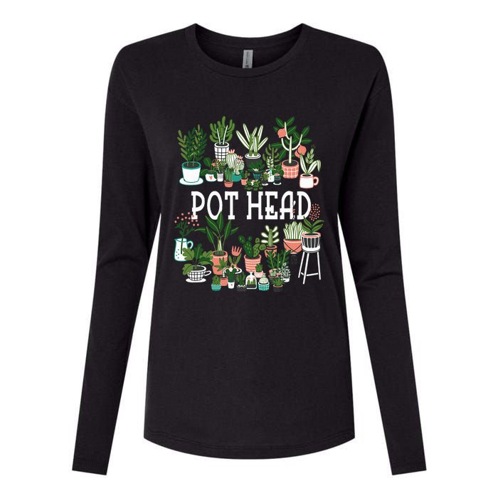 Plant Lover And Gardener Pot Head Succulent Womens Cotton Relaxed Long Sleeve T-Shirt