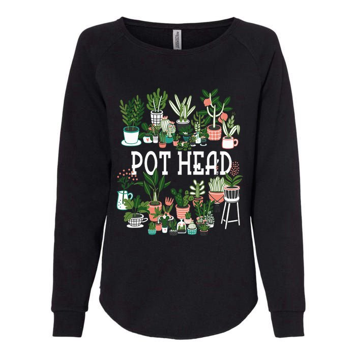 Plant Lover And Gardener Pot Head Succulent Womens California Wash Sweatshirt