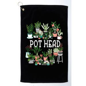 Plant Lover And Gardener Pot Head Succulent Platinum Collection Golf Towel