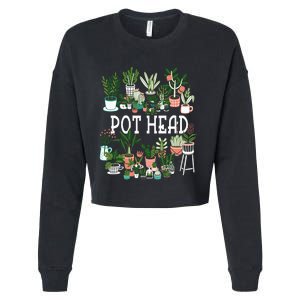 Plant Lover And Gardener Pot Head Succulent Cropped Pullover Crew