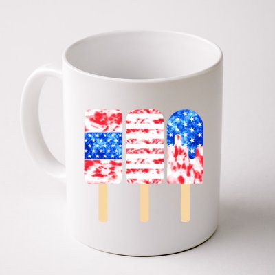 Peace Love America Sunflower Red White Blue Tie Dye 4th July Cool Gift Coffee Mug