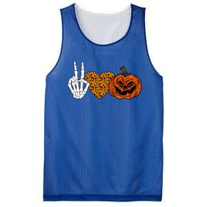 Peace Love And Pumpkins Halloween Skeleton Fall Cute Gift Mesh Reversible Basketball Jersey Tank