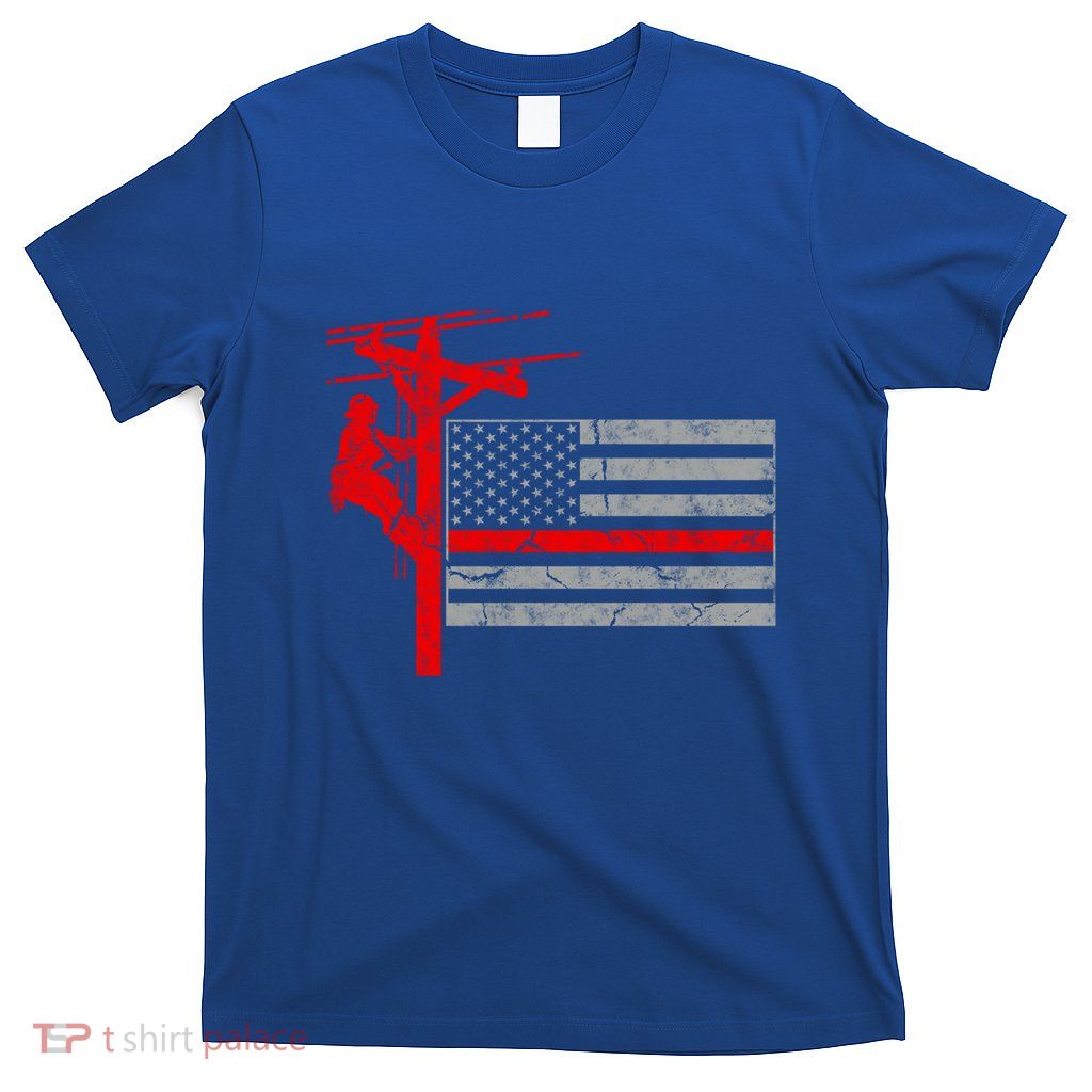 Patriotic Line American Flag Cute Gift T-Shirt