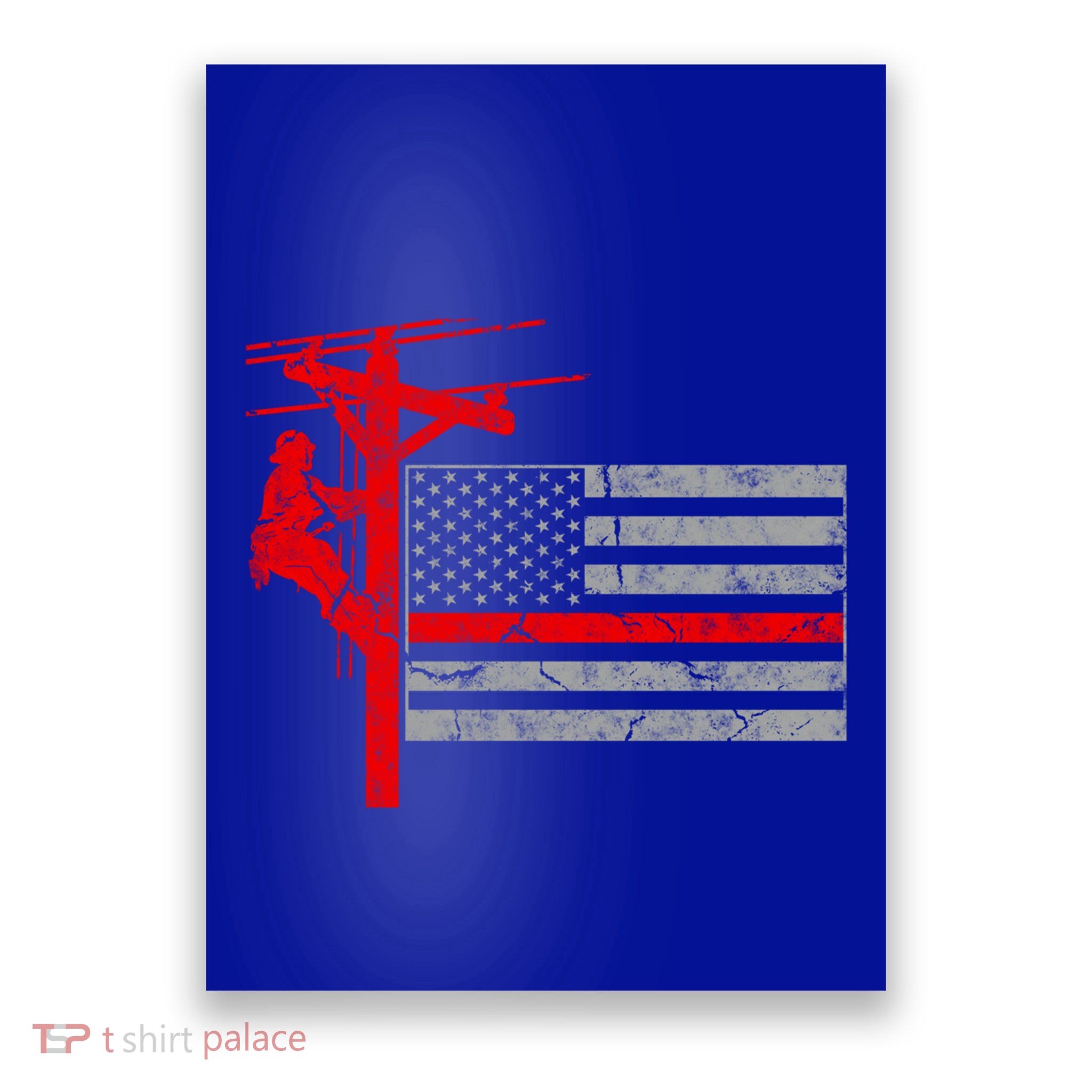 Patriotic Line American Flag Cute Gift Poster
