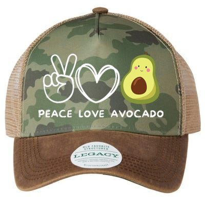 Peace Love Avocado Retro Avocado Lover Fruit Lover Legacy Tie Dye Trucker Hat