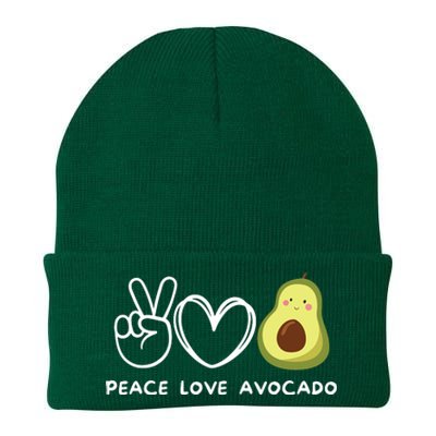 Peace Love Avocado Retro Avocado Lover Fruit Lover Knit Cap Winter Beanie