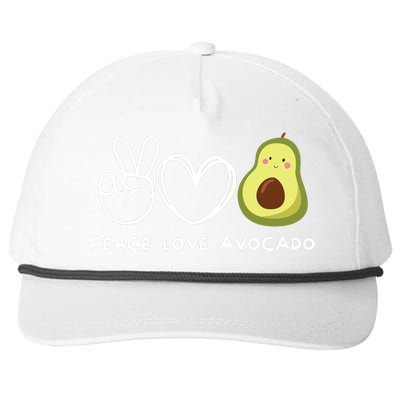 Peace Love Avocado Retro Avocado Lover Fruit Lover Snapback Five-Panel Rope Hat