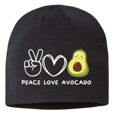 Peace Love Avocado Retro Avocado Lover Fruit Lover Sustainable Beanie