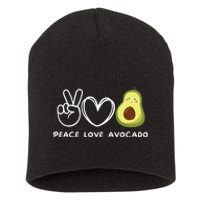 Peace Love Avocado Retro Avocado Lover Fruit Lover Short Acrylic Beanie