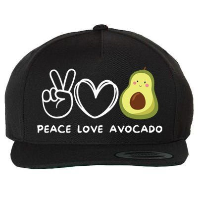 Peace Love Avocado Retro Avocado Lover Fruit Lover Wool Snapback Cap