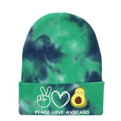 Peace Love Avocado Retro Avocado Lover Fruit Lover Tie Dye 12in Knit Beanie