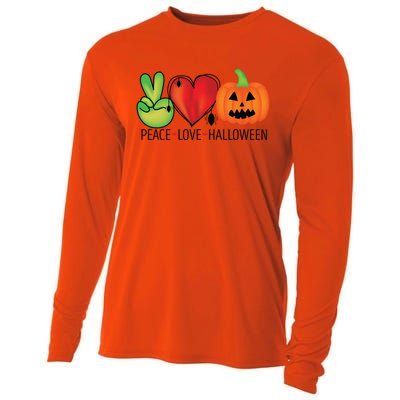 Peace Love And Halloween Gift Cooling Performance Long Sleeve Crew