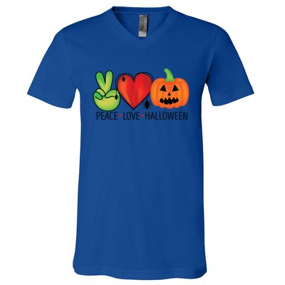 Peace Love And Halloween Gift V-Neck T-Shirt