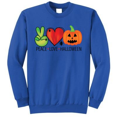 Peace Love And Halloween Gift Tall Sweatshirt