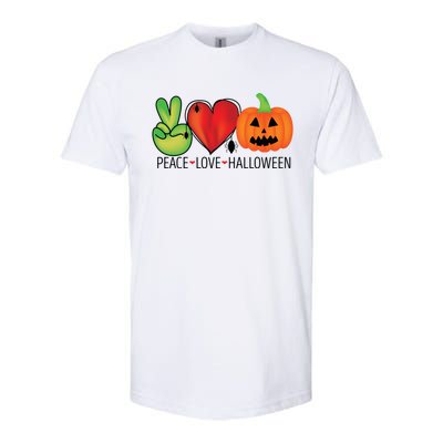 Peace Love And Halloween Gift Softstyle® CVC T-Shirt