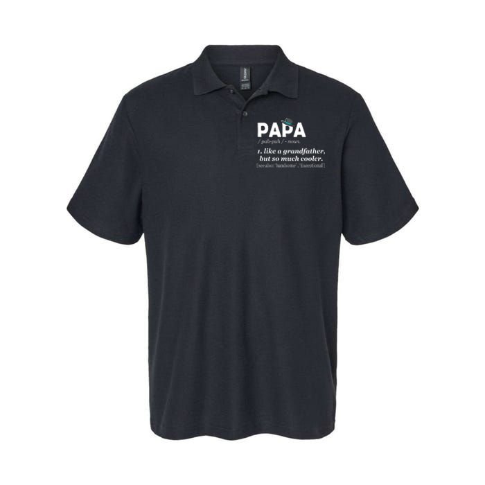 Papa Like A Grandfather But So Much Cooler Dad Grandpa Softstyle Adult Sport Polo