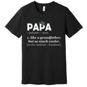 Papa Like A Grandfather But So Much Cooler Dad Grandpa Premium T-Shirt