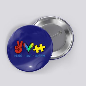 Peace Love Autism Awareness Acceptance Gift Button