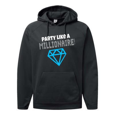 Party Like A Millionaire Scene Emo Design Performance Fleece Hoodie