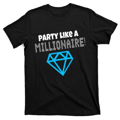 Party Like A Millionaire Scene Emo Design T-Shirt